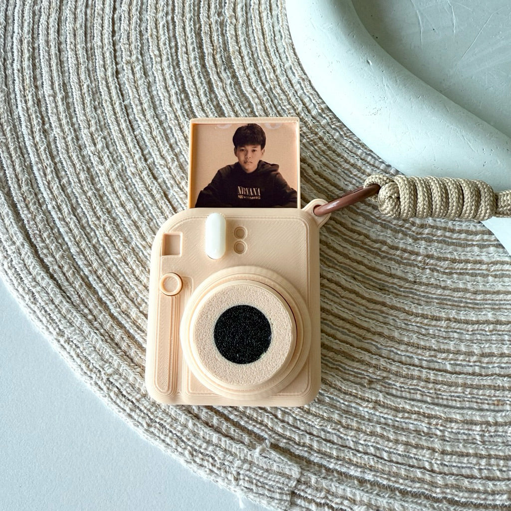3D Printed Photo Keychain Instax Inspired with Fidget Clicker